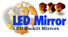 LED Backlit Mirror Black Logo